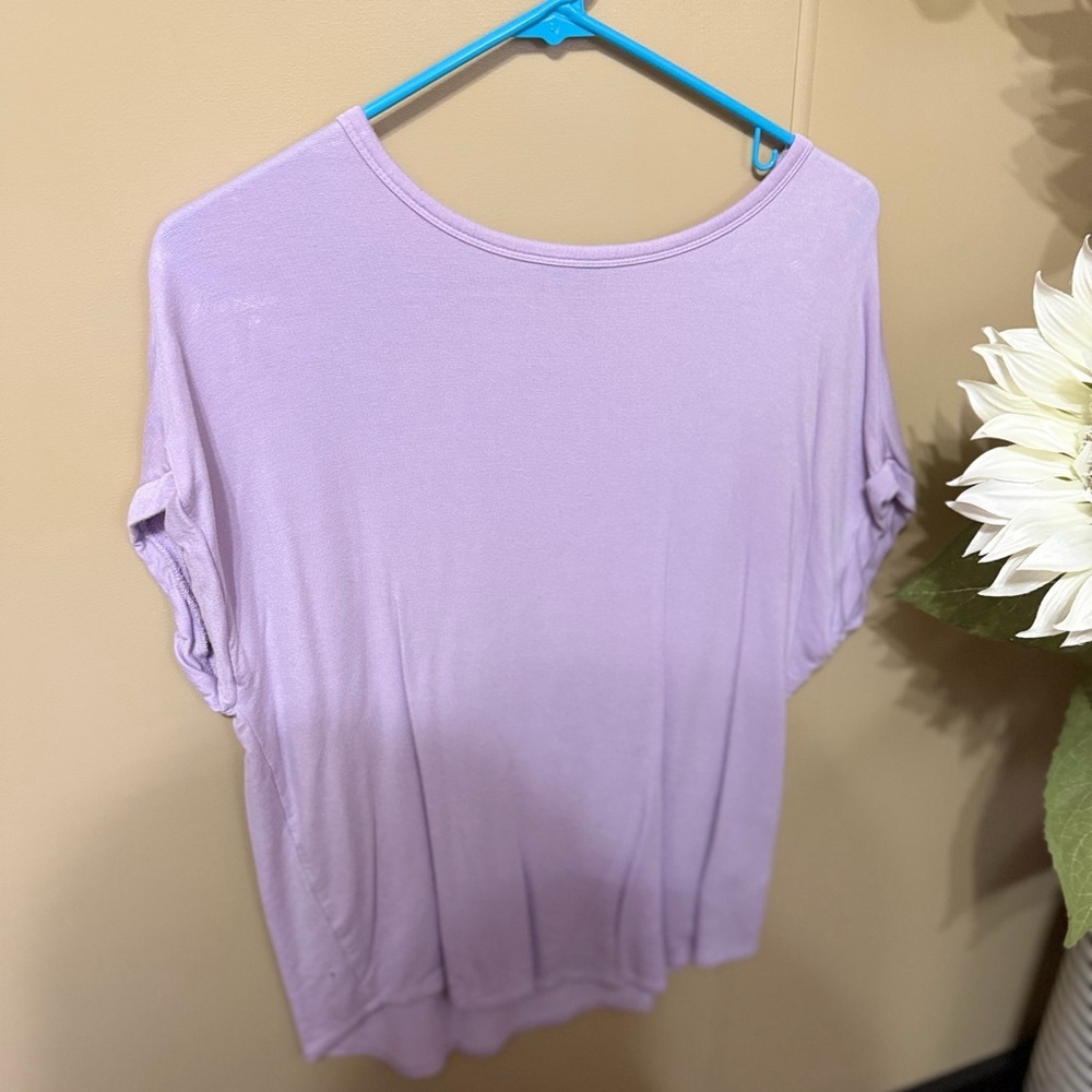 Buffalo David Bitton Light Purple Women's Short Sleeve Top